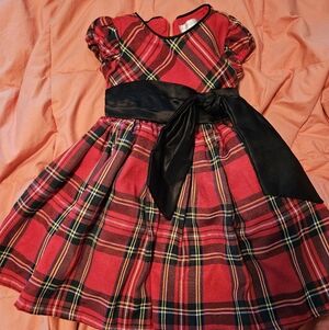 Red Plaid Dress with Black Sash